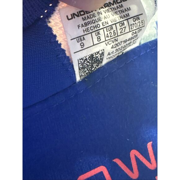 Under Armour Flow Velociti Wind 2 Running Shoes Gray Blue Pink Men’s Size 9 3024 main image 4